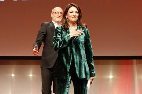 Peter Lohmeyer and Iris Berben at the 8th Günter Rohrbach Film Award 2018 in the Neue Gebläsehalle Neunkirchen Neunkirchen 02 11 2018 Foto:xP.xBackx xFuturexImage