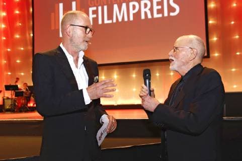 Peter Lohmeyer and Günter Rohrbach at the 8th Günter Rohrbach Film Award 2018 in the Neue Gebläsehalle Neunkirchen Neunkirchen 02 11 2018 Foto:xP.xBackx xFuturexImage