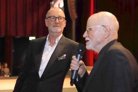 Peter Lohmeyer and Günter Rohrbach at the 8th Günter Rohrbach Film Award 2018 in the Neue Gebläsehalle Neunkirchen Neunkirchen 02 11 2018 Foto:xP.xBackx xFuturexImage