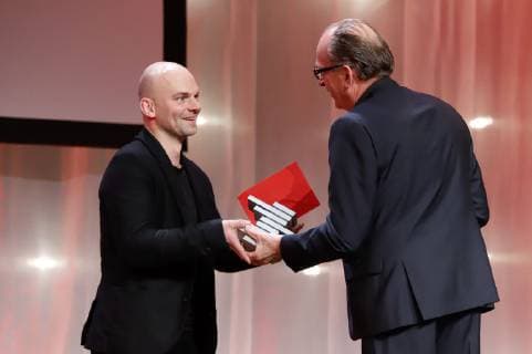 Thomas Stuber and Herbert Knaup at the 8th Günter Rohrbach Film Award 2018 in the Neue Gebläsehalle Neunkirchen Neunkirchen 02 11 2018 Foto:xP.xBackx xFuturexImage