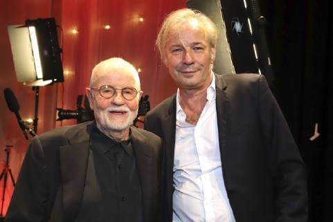 Günter Rohrbach and Leander Haußmann at the 8th Günter Rohrbach Film Award 2018 in the New Blower Hall Neunkirchen Neunkirchen 02 11 2018 Foto:xP.xBackx xFuturexImage