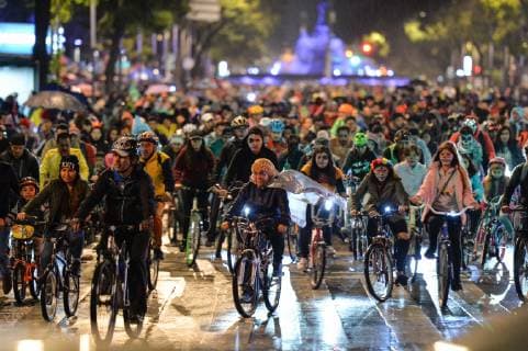 (181104) -- MEXICO CITY, Nov. 4, 2018 -- Photo taken on Nov. 3, 2018 shows participants during the Night of the Dead in Bike in downtown Mexico City, capital of Mexico. Thousands of Mexicans gathered on Saturday in downtown Mexico City to join the event as part of celebration of the annual Day of the Dead. )(zhf) MEXICO-MEXICO CITY-NIGHT OF THE DEAD IN BIKE XinxYuewei 