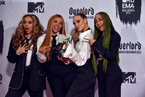 Jade Thirlwall, Jesy Nelson, Leigh-Anne Pinnock and Perrie Edwards, members of British band Little Mix, pose for the photographers after receiving the Best Artist Award during the 2018 MTV Europe Music Awards at Bilbao Exhibition Centre, in Bilbao, Basque Country, Spain, 04 November 2018. 2018 MTV Europe Music Awards in Bilbao !ACHTUNG: NUR REDAKTIONELLE NUTZUNG!  Copyright: xMiguelxTonax GRAF1432 20181104-636769676934252890