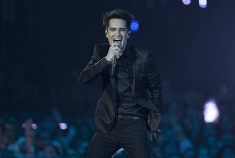 Brendon Urie of Panic! at the Disco performs at the MTV Europe Music Awards in Bilbao, Spain on November 4, 2018.  BIL20181104079 SVENxHOOGERHUIS