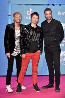 Dominic Howard Matt Bellamy and Chris Wolstenholme from Muse at the MTV European Music Awards 2018 at the Bizkaia Arena Bilbao 04 11 2018 Foto:xA.xHübnerx xFuturexImage