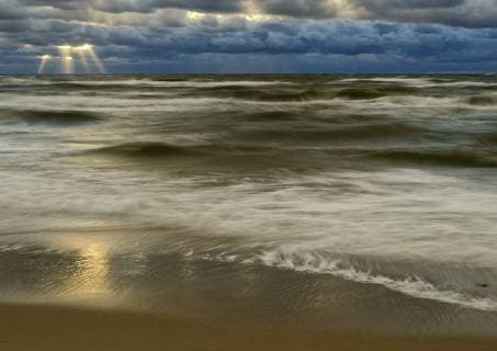Thunderclouds and surf waves at the Baltic Sea Nida Lithuania Copyright: xMEVx ALLMV145017