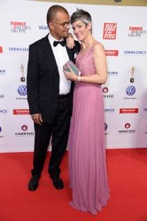 Cheryl Shepard in Luxuar Fashion with husband Nikolaus Okonkwo at the award ceremony The Golden Picture of the Woman at the Stage Operettenhaus in Hamburg on 07 11 2018