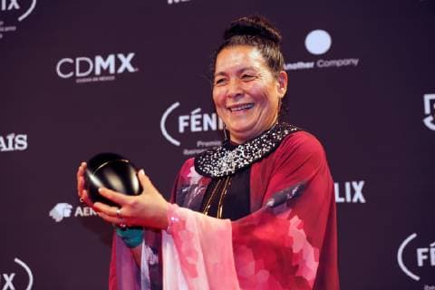 Colombian actress Carmina Martinez with the Fenix Award, in Mexico City, Mexico, 7 November 2018. Colombian film PAjaros de verano and Argentine Film Zama , which started as favorites of the Fenix Awards of Ibero-American films, did not disappoint and became the films with the highest number of awards in the fifth edition of the event. Fenix Awards of Ibero-American films !ACHTUNG: NUR REDAKTIONELLE NUTZUNG!  Copyright: xMarioxGuzmanx AME398 20181108-636772603691560883