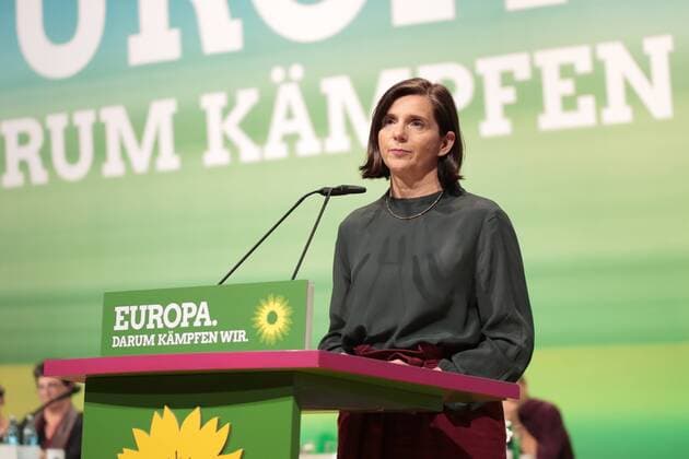 The 43 Federal Delegates Conference of Bündnis 90 Die Grünen in the exhibition hall 3 in Leipzig has started on Friday 9 11 2018 Here Katrin Göring Eckardt during her speech
