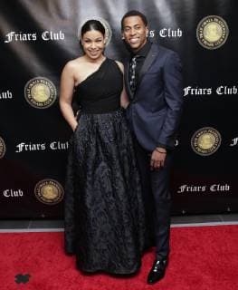 Jordin Sparks and Dana Isaiah arrive on the red carpet when the Friar s Club Honors Billy Crystal with their Entertainment Icon Award at The Ziegfeld Ballroom on November 12, 2018 in New York City.  NYP20181112213 JOHNxANGELILLO