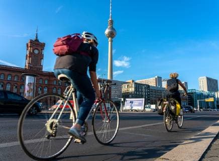 Cyclist in Berlin Bike in Berlin  1020912054