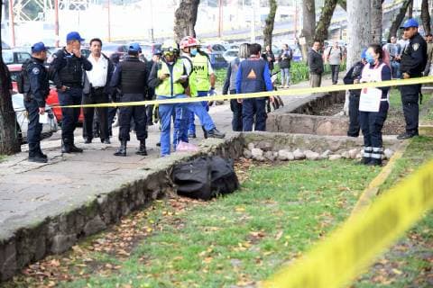 Mexiko-Stadt, Fund einer Mädchenleiche in einer Reisetasche November 13, 2018 - EUM20181113ACT07.JPG.CIUDAD DE MEXICO ViolenceViolencia-Feminicidio.- Elementos de Servicios Periciales de la Procuraduria General de Justicia (PGJ) acordonan una jardinera en la unidad habitacional Tlatelolco donde la manana de este martes 13 de noviembre de 2018 ocurrio el hallazgo de una maleta en cuyo interior se encontraba el cuerpo de una adolescente de 14 anos que tenia reporte de desaparecida. Foto: Agencia EL UNIVERSALArmando MartinezEVZ  - ZUMAu78_ 20181113_zaf_u78_008 Copyright: xElxUniversalx