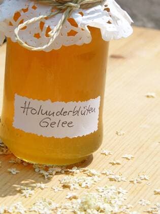 Home-made elderflower jelly Elderflower jelly homemade  1088811455