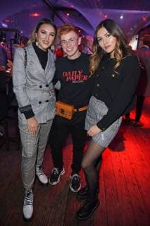 Anna Maria Damm with sister Katharina Damm Erik Scholz at the BUNTE New Faces Award Style in Spindler Klatt in Berlin