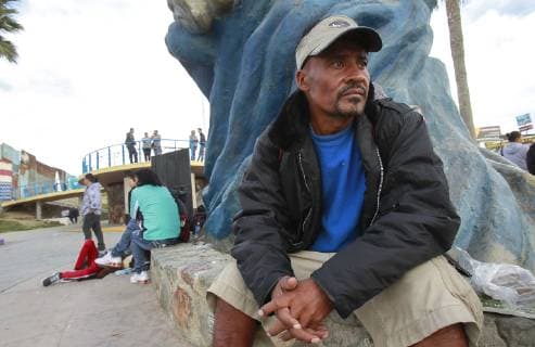 November 15, 2018 - Tijuana, MEXICO - TIJUANA, November 15, 2018 Kevin Jose, 40, who recently arrived from Honduras, says he doesn t know where he was going to sleep Thursday night while he sits next to the U.S. border at Playas de Tijuana, Mexico on Thursday. Hayne Palmour IV San Diego Union-Tribune Mandatory Credit: HAYNE PALMOUR IV SAN DIEGO UNION-TRIBUNE ZUMA PRESS San Diego Union-Tribune Hayne Palmour IV copyright 2018 Tijuana MEXICO - ZUMAs44_ 20181115_zaf_s44_028 Copyright: xHaynexPalmourxIvx
