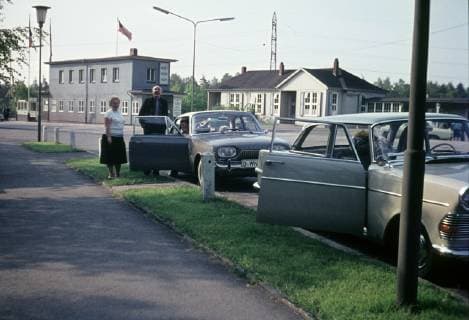 Allied border checkpoint Checkpoint Alpha at the inner-German border in Helmstedt Marienborn recording date estimated snapshot photography HansxSeeliger