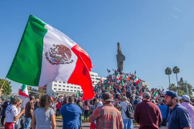 November 18, 2018 - in Tijuana, Mexico, demonstrators gathered at Glorieta Cuauhtemoc to protest the arrival of thousands of .asylum seekers from Central America, aka the MIgrant Caravan on November 18,2018. At its peak, it is estimated of around 1,000 people showed up for the rally. - ZUMAs157 20181118_znp_s157_005 Copyright: xVitoxDixStefanox