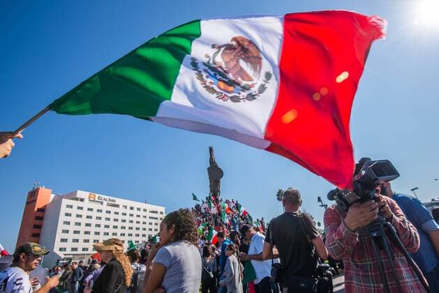 November 18, 2018 - in Tijuana, Mexico, demonstrators gathered at Glorieta Cuauhtemoc to protest the arrival of thousands of .asylum seekers from Central America, aka the MIgrant Caravan on November 18,2018. There was a heavy international media presence throughout the day. - ZUMAs157 20181118_znp_s157_006 Copyright: xVitoxDixStefanox