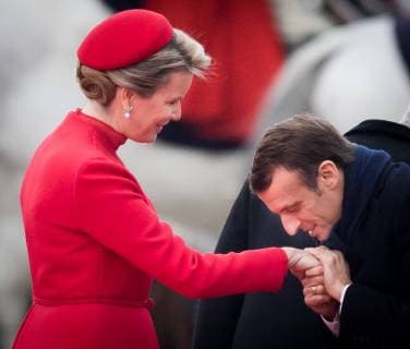 Entertainment Bilder der Woche KW47 Entertainment Bilder des Tages Queen Mathilde of Belgium and President of France Emmanuel Macron pictured during the official welcome ceremony at the Paleizenplein Place des Palais in Brussels on the first day of the state visit of the French Presient to Belgium, Monday 19 November 2018.  BENOITxDOPPAGNE 05472756