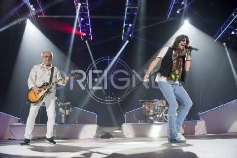 July 3, 2018 - Raleigh, North Carolina; USA - Guitarist MICK JONES and Singer KELLY HANSEN of the band FOREIGNER performs live as their 2018 tour makes a stop at the Coastal Credit Union Music Park at Walnut Creek located in Raleigh Copyright 2018 . Raleigh USA - ZUMAm78_ 20180703_zaf_m78_003 Copyright: xJasonxMoorex