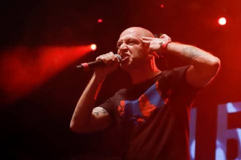 MOSCOW, RUSSIA - NOVEMBER 26, 2018: Singer and hip hop artist Oxxxymiron Miron Fyodorov performs in a charity concert titled I m Going to Sing My Song and held at Moscow s GlavClub Green Concert in support of Husky Dmitry Kuznetsov , a hip hop artist released after four days in jail for alleged hooliganism in Krasnodar. Sergei Petrov TASS  TS098D08