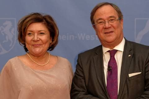 Presentation of the State Prize of the State of North Rhine-Westphalia 2018 to Bernhard Paul In the picture, the Prime Minister of the State of North Rhine-Westphalia and his wife Susanne Laschet Cologne North Rhine-Westphalia Germany in the run-up to the award ceremony