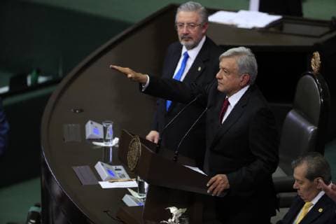 December 1, 2018 - EUM20181201NAC65.JPG .CIUDAD DE MEXICO. InvestitureInvestidura-AMLO.- 1 de diciembre de 2018. Andres Manuel Lopez Obrador toma protesta como Presidente de Mexico en el Palacio Legislativo de San Lazaro. Foto: Agencia EL UNIVERSALIrvin OlivaresEELG  - ZUMAu78_ 20181201_zaf_u78_077 Copyright: xElxUniversalx