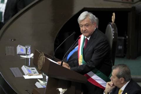 December 1, 2018 - EUM20181201NAC69.JPG .CIUDAD DE MEXICO. InvestitureInvestidura-AMLO.- 1 de diciembre de 2018. Durante su toma de protesta, el presidente Andres Manuel Lopez Obrador ofrece un mensaje a la Nacion en Palacio Legislativo de San Lazaro. Foto: Agencia EL UNIVERSALIrvin OlivaresEELG  - ZUMAu78_ 20181201_zaf_u78_081 Copyright: xElxUniversalx