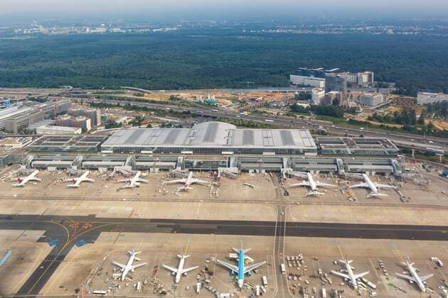 Frankfurt Airport Terminal 2 Aerial Photo Frankfurt Germany 24 May 2018 Terminal 2 Frankfurt Airport FRA Frankfurt Airport is the largest airport in Germany and one of the largest in Europe
