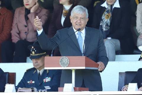 December 2, 2018 - EUM20181202NAC05.JPG .CIUDAD DE MEXICO. PresidencyPresidencia-AMLO.- 2 de diciembre de 2018. El presidente Andres Manuel Lopez Obrador encabeza la Ceremonia de salutacion de las Fuerzas Armadas al Presidente de los Estados Unidos Mexicanos en Campo Marte. Foto: Agencia EL UNIVERSALBerenice FregosoEELG  - ZUMAu78_ 20181202_zaf_u78_041 Copyright: xElxUniversalx