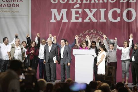 December 2, 2018 - EUM20181202NAC34.JPG .JALAPA, Ver. PresidencyPresidencia-AMLO.- 2 de diciembre de 2018. En su segundo dia de mandato, el presidente Andres Manuel Lopez Obrador visita la capital de Veracruz y ofrece un mensaje como parte del inicio de la Cuarta Transformacion. Lo acompana Cuitlahuac Garcia, gobernador del estado. Foto: Agencia EL UNIVERSALLuis CortesEELG  - ZUMAu78_ 20181202_zaf_u78_088 Copyright: xElxUniversalx