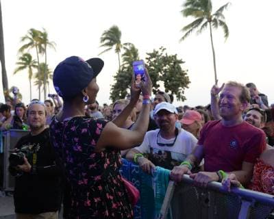 FORT LAUDERDALE FL - DECEMBER 02: Venus Williams is seen in the photo pit watching Live perform during the Riptide Music Festival at Fort Lauderdale Beach on December 2, 2018 in Fort Lauderdale, Florida. Copyright: xmpi04x