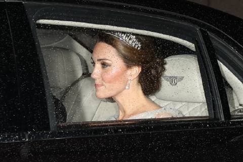 . 04 12 2018. London, United Kingdom.The Duke and Duchess of Cambridge leaving Kensington Palace for the Diplomatic reception at Buckingham Palace in London.  xStephenxLockx xi-Imagesx IIM-18965-0001