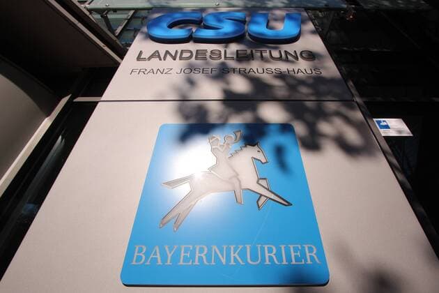The Franz Josef Strauss House with the headquarters of the CSU Christian Social Union and the party newspaper Bayernkurier in Munich Schwabing North Bavaria Germany