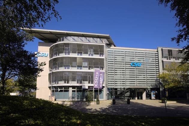 The Franz Josef Strauss House with the headquarters of the CSU Christian Social Union in Munich Schwabing North Bavaria Germany