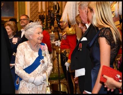 . 04 12 2018. London, United Kingdom. Diplomatic Reception. Queen Elizabeth II greets the family of the ambassador of Norway at an evening reception for members of the Diplomatic Corps at Buckingham Palace in London. ..  xi-Imagesx xPoolx IIM-18966-0020