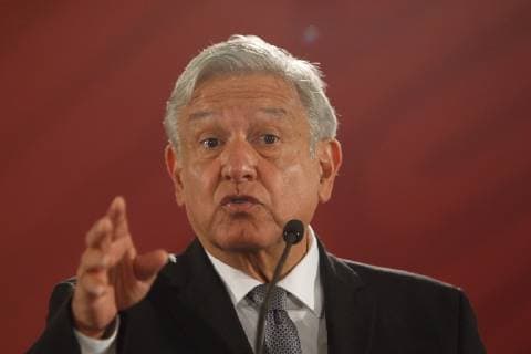 Mexican President, Andres Manuel Lopez Obrador, offers a press conference at the Treasury Hall of the National Palace, in Mexico City, Mexico, 05 December 2018. Obrador said he expects a communication soon to address the migration phenomenon with the president of the United States, Donald Trump, with whom he maintains good relations. . Lopez Obrador hopes to communicate soon with Trump to deal with immigration issues !ACHTUNG: NUR REDAKTIONELLE NUTZUNG!  Copyright: xSashenkaxGutierrezx AME5746 20181205-636796307758022489