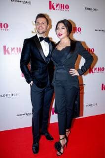 MOSCOW, RUSSIA - DECEMBER 5, 2018: Actor Vyacheslav Manucharov (L) and TV presenter Maria Lemesheva, editor-in-chief of the Cinema Reporter magazine, ahead of a ceremony to present the Event of the Year 2018 prize held by the Cinema Reporter magazine at Illusion Cinema. Cinema Reporter is a new magazine that was established by the editorial staff of the Russian version of The Hollywood Reporter magazine. Artyom Geodakyan TASS  TS099F39