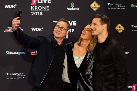 Bochum Germany 06 12 2018 1Live Crown 2018 Matthias Opdenhövel Jessy Wellmer and Alexander Bommes on the red carpet of the 1Live Crown DeFodi001