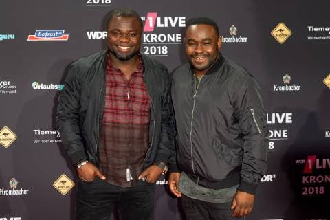 Bochum Germany 06 12 2018 1Live Crown 2018 Gerald Asamoah and Nelson Müller on the red carpet of the 1Live Crown DeFodi001