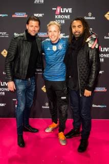 Bochum Germany 06 12 2018 1Live Crown 2018 Roman Weidenfeller Daniel Danger and Patrick Owomoyela on the red carpet of the 1Live Crown DeFodi001