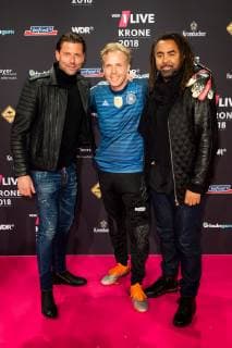 Bochum Germany 06 12 2018 1Live Crown 2018 Roman Weidenfeller Daniel Danger and Patrick Owomoyela on the red carpet of the 1Live Crown DeFodi001