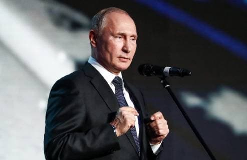 MOSCOW, RUSSIA â€“ DECEMBER 7, 2018: Russia s President Vladimir Putin at a ceremony to present the 2018 Russian Geographical Society Prize, at the State Kremlin Palace. Anton Novoderezhkin TASS  TS09A514