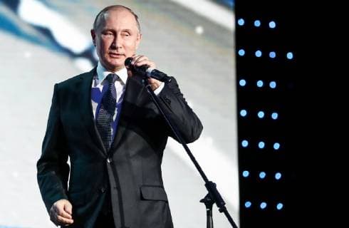 MOSCOW, RUSSIA â€“ DECEMBER 7, 2018: Russia s President Vladimir Putin at a ceremony to present the 2018 Russian Geographical Society Prize, at the State Kremlin Palace. Anton Novoderezhkin TASS  TS09A51C