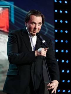 MOSCOW, RUSSIA - DECEMBER 7, 2018: General Director of the Channel One TV channel Konstantin Ernst at the 2018 Russian Geographical Society Prize award ceremony at the State Kremlin Palace. Anton Novoderezhkin TASS  TS09A544