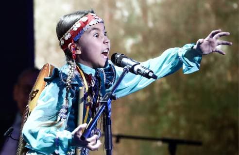 MOSCOW, RUSSIA - DECEMBER 7, 2018: Lyaisan Zolotareva performs at the 2018 Russian Geographical Society Prize award ceremony at the State Kremlin Palace. Anton Novoderezhkin TASS  TS09A54C