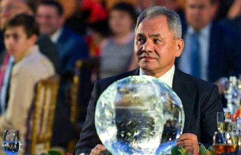 MOSCOW, RUSSIA - DECEMBER 7, 2018: Russian Geographical Society President Russia s Minister of Defence Sergei Shoigu (front) at the 2018 Russian Geographical Society Prize award ceremony at the State Kremlin Palace. Alexei Druzhinin Russian Presidential Press and Information Office TASS  TS09A533