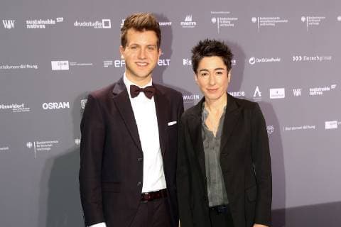 Tim Frieben and Dunja Hayali at the German Sustainability Award ceremony on 8 12 2018 in Düsseldorf German Sustainability Award 2018 in Duesseldorf