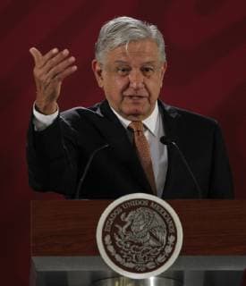 Mexican President Andres Manuel Lopez Obrador delivers a press conference at the National Palace, in Mexico City, Mexico, 11 December 2018. Lopez Obrador affirmed today that progress is being made in the talks with the United States to address the issue of migration and a text has already been submitted for the possible signing of an investment agreement to face the phenomenon. Lopez Obrador: There are advances in the investment pact to face migration !ACHTUNG: NUR REDAKTIONELLE NUTZUNG!  Copyright: xMarioxGuzmánx AME8063 20181211-636801448852368022