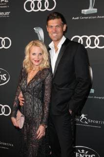 Sonja Kiefer with friend Cedric Schwarz Audi Generation Award 2018 at Hotel Bayerischer Hof in Munich on 11 12 2018